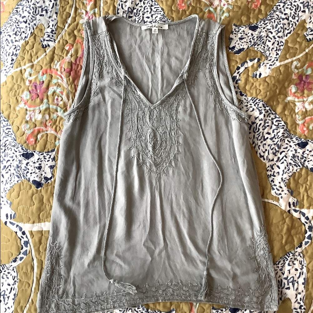 Boho SOLITAIRE embroidered top